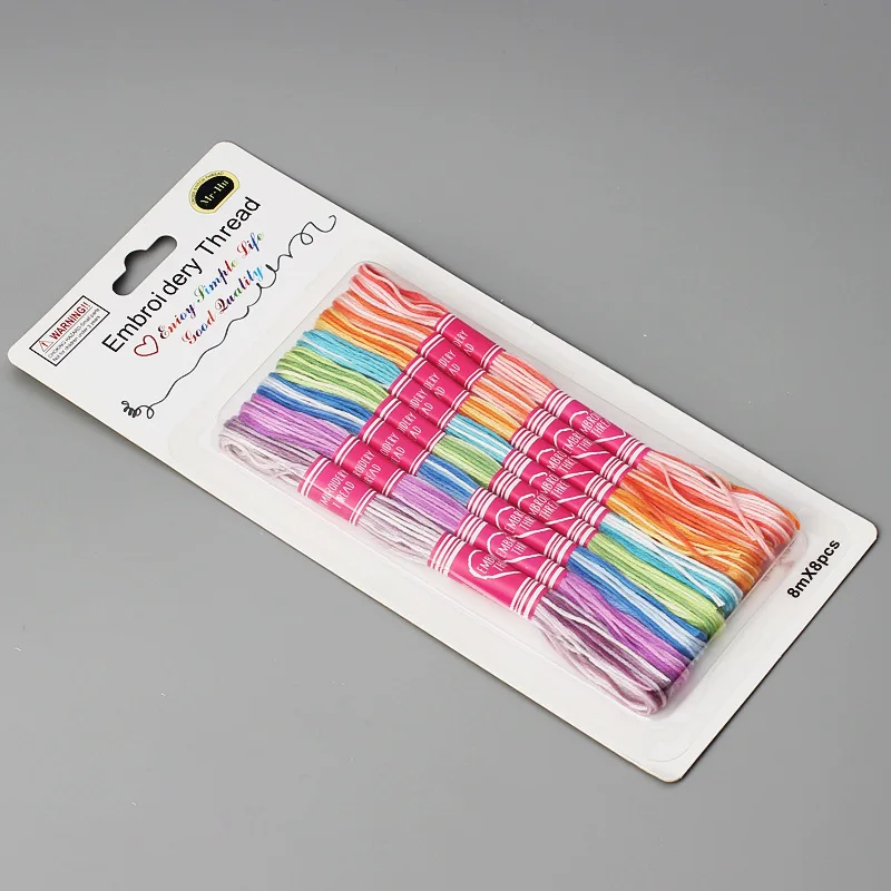 Premium Gradient Embroidery Floss Kit - Vibrant Rainbow Colors, High-Quality Cotton Threads