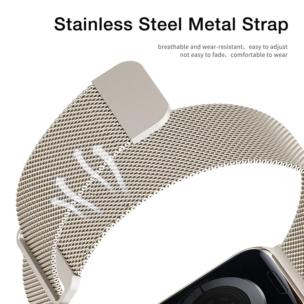 Premium Milanese Loop Case & Band with TPU Screen Protector for Apple Watch Series - Sleek & Durable Design