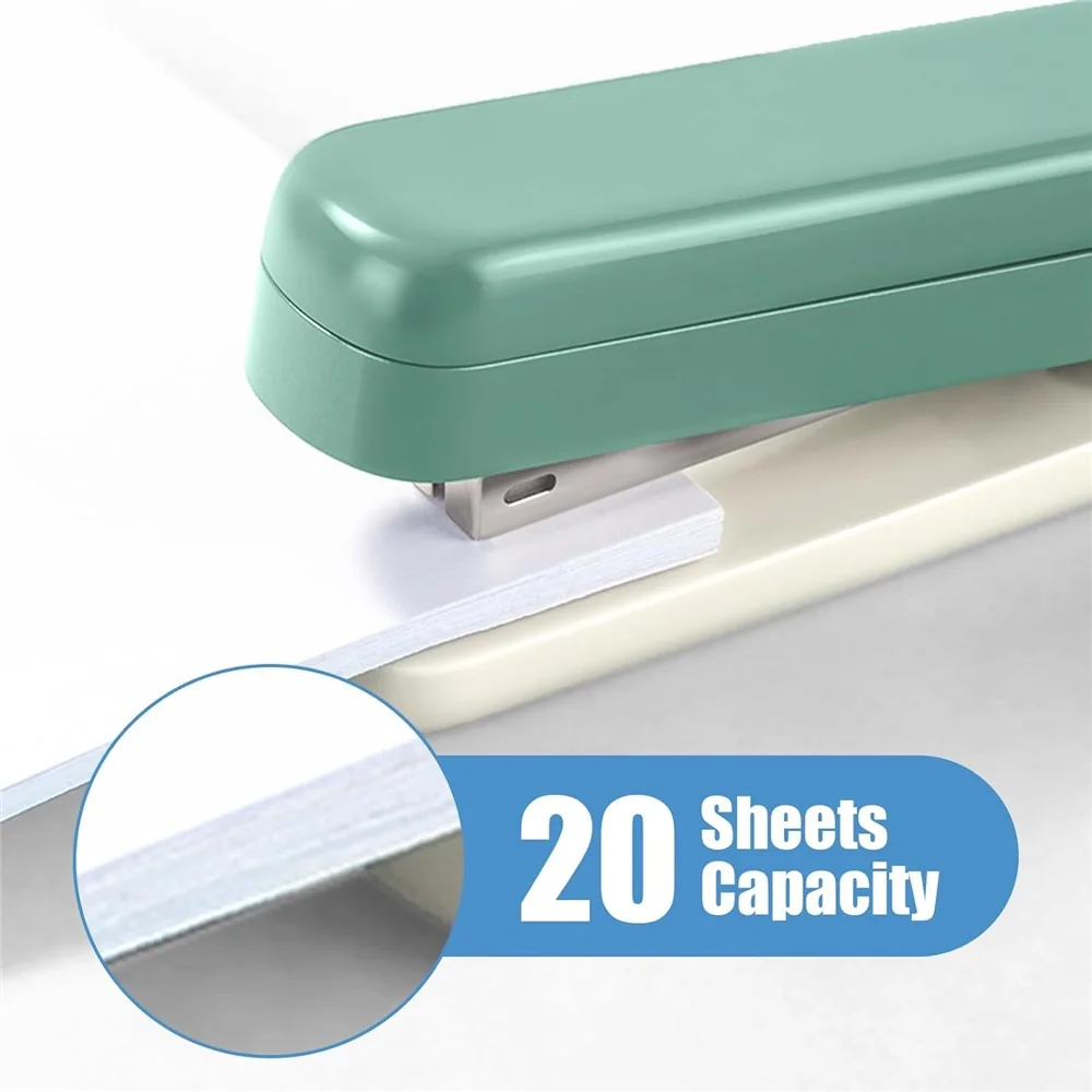 Deli Rotary Desktop Stapler 20 Sheets Capacity 360 Degree Rotation for Booklet Or Book Binding Office School Supply Tool
