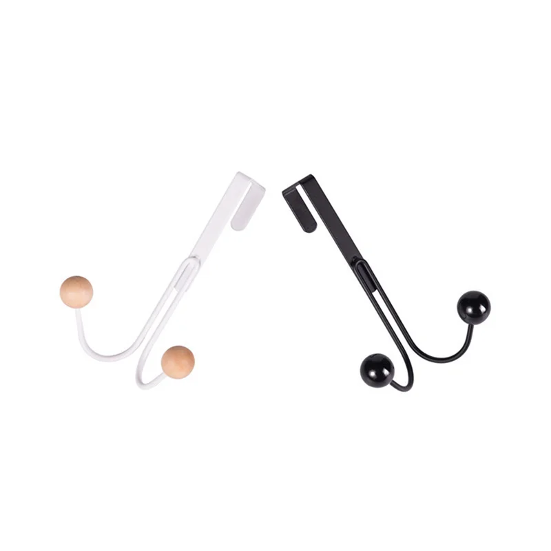 Storage Hook Over The Door Double Hanger Free Punching for Hanging Hats Bags Tie Scarf Key Clothes Coats Towel Shelf