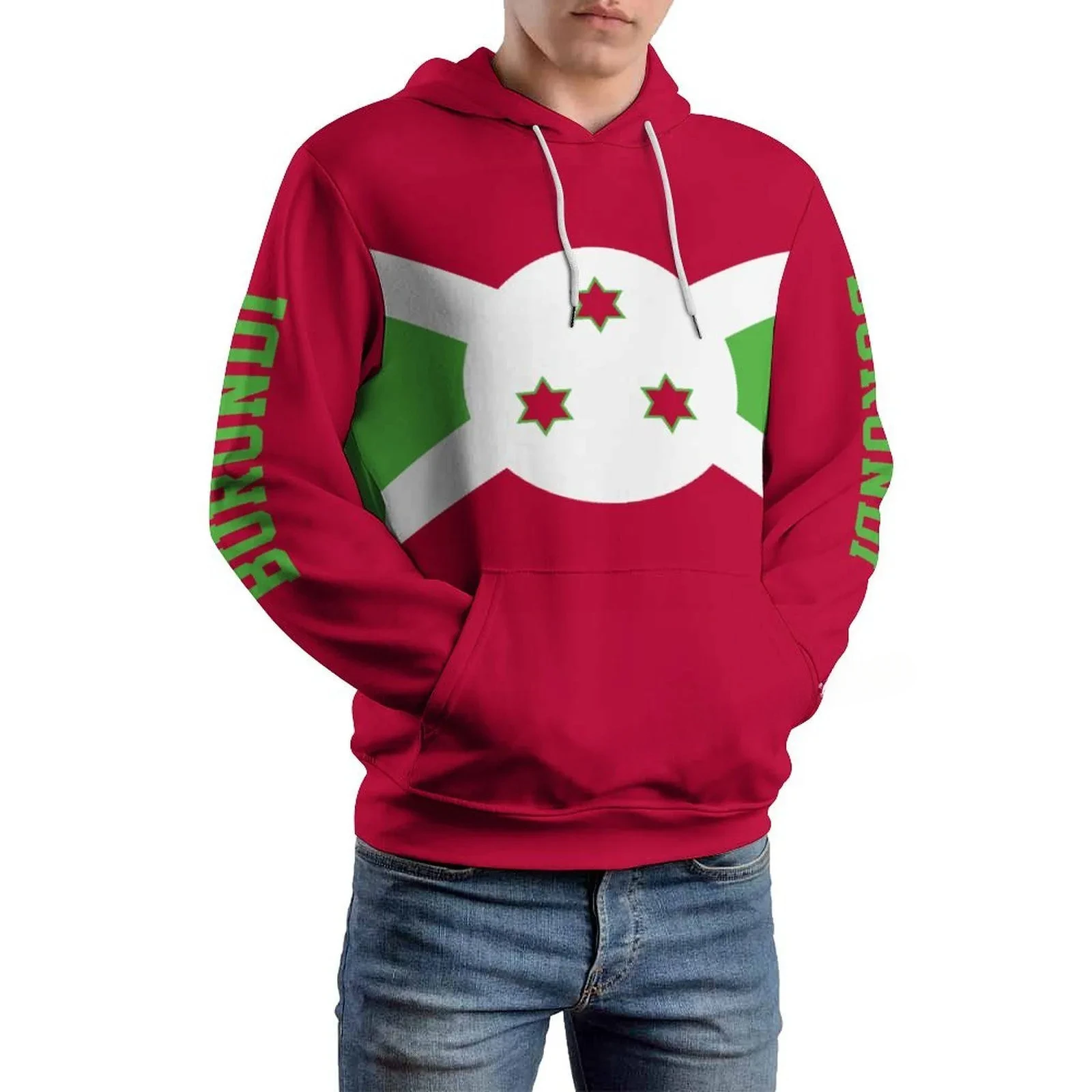 

Burundi Country Flag 3D Hoodie Polyester Cool Men Women Harajuku Sweatshirt Unisex Casual Pullover Hoodies