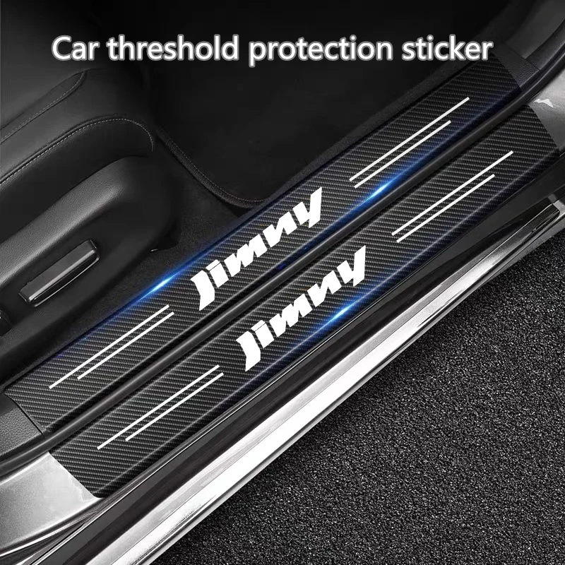 

DIY Paste Protector Strip Auto Door Sill Side Protect Film Carbon Fiber Car Sticker For Suzuki Jimny 2022 jb43 jb74 2009-2023