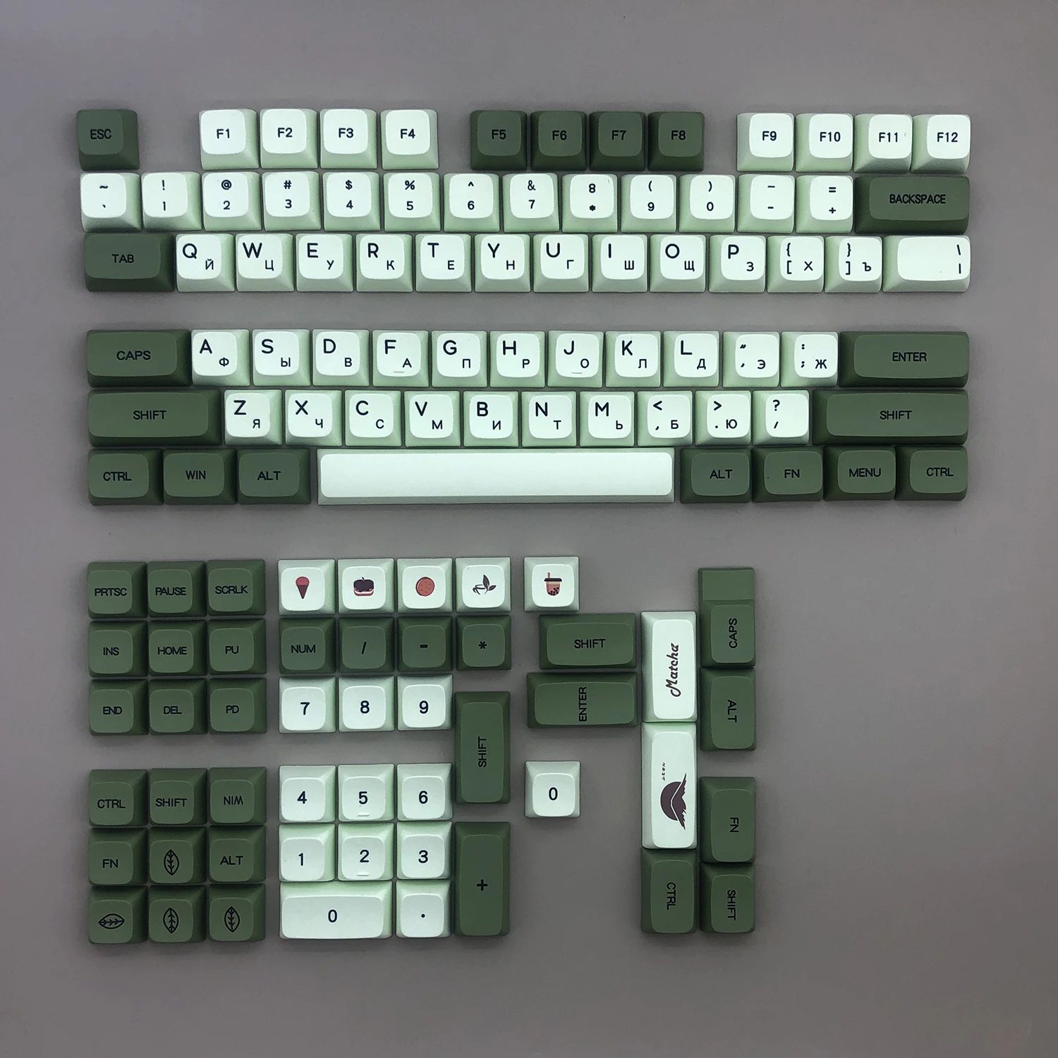 best keyboard for home office PBT Matcha themed personalized keycaps125 key thermal sublimation XDA highly complete For game mechanical keyboard korean computer keyboard Keyboards