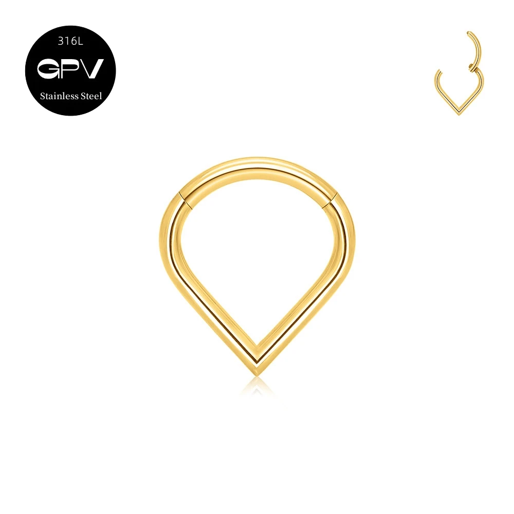 316L Medical Stainless Steel Drop Nose Rings Piercing Jewelry