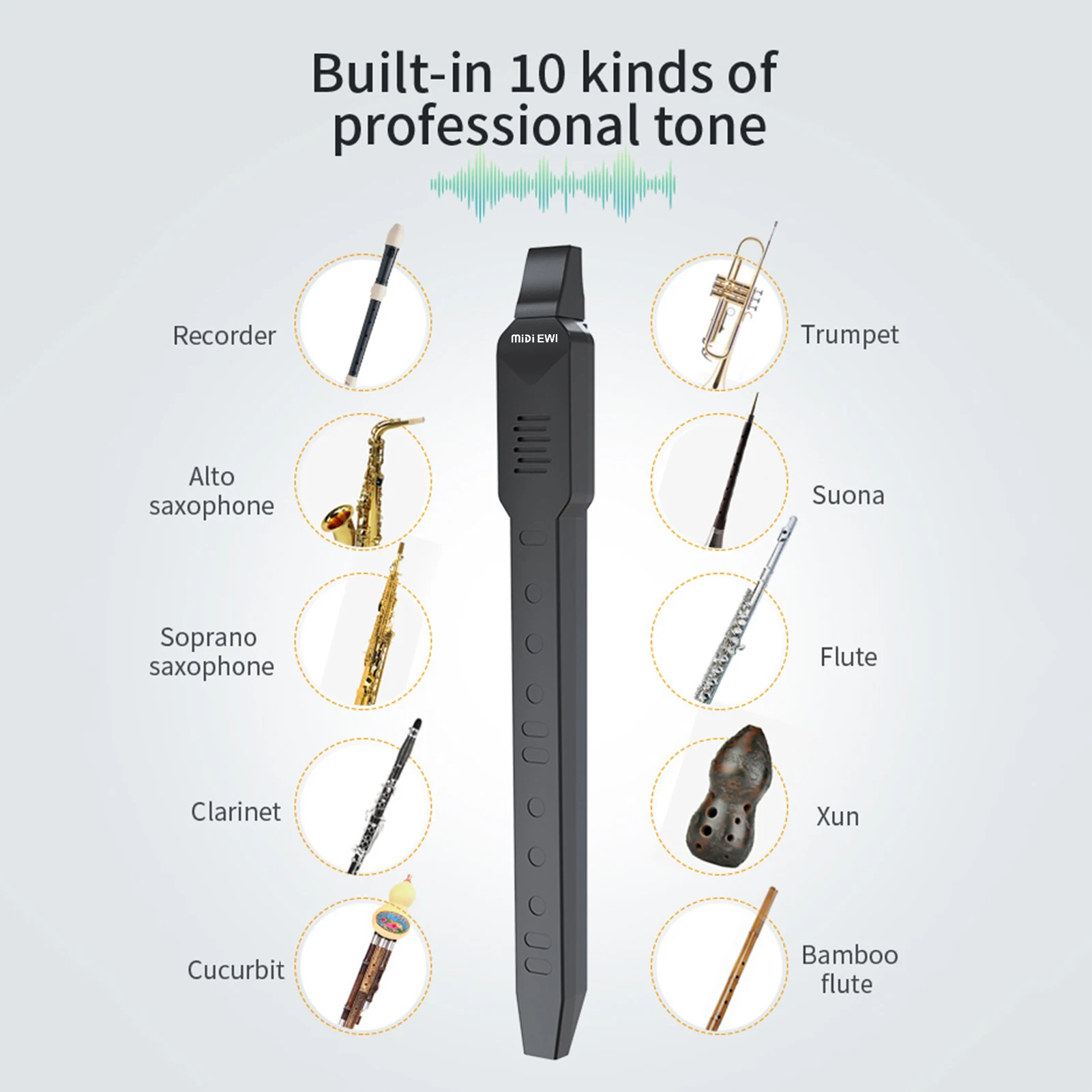 Bt Digital Electronic Wind Instrument Rechargeable Supports 10 Tones