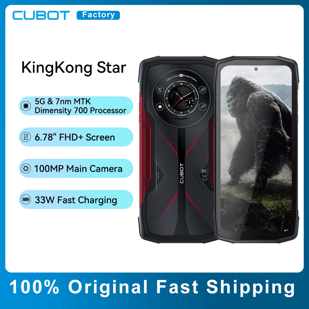 Cubot Kingkong Star Rugged 5G Smartphone Schermo Da 6.78 "24Gb (12Gb + 12Gb) 256Gb 10600Mah Android 13 33W Telefono Cellulare A Ricarica Rapida