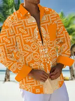 Chemises pour hommes, chemises boutonnées, chemises décontractées, printemps et été, manches longues imprimées, quotidien, à la mode, confortables 1