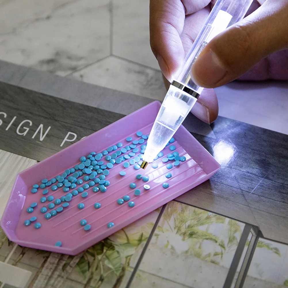 5D DIY Diamond Painting Pen 1-20Pcs with LED Lighting Luminous Point Drill Dotting Pen Rhinestone Picture Drawing Tool Handcraft