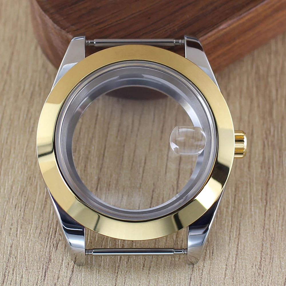 Fashion Round Edge Watch Case with Sapphire Glass - Waterproof, 36mm/39mm, 28.5mm Dial Compatibility