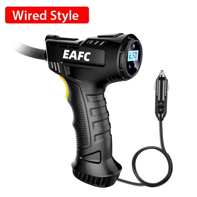 Compresor de aire de mano de 120W, bomba inflable inalámbrica/con cable, portátil, Inflador de neumáticos Digital para bolas de bicicleta y coche