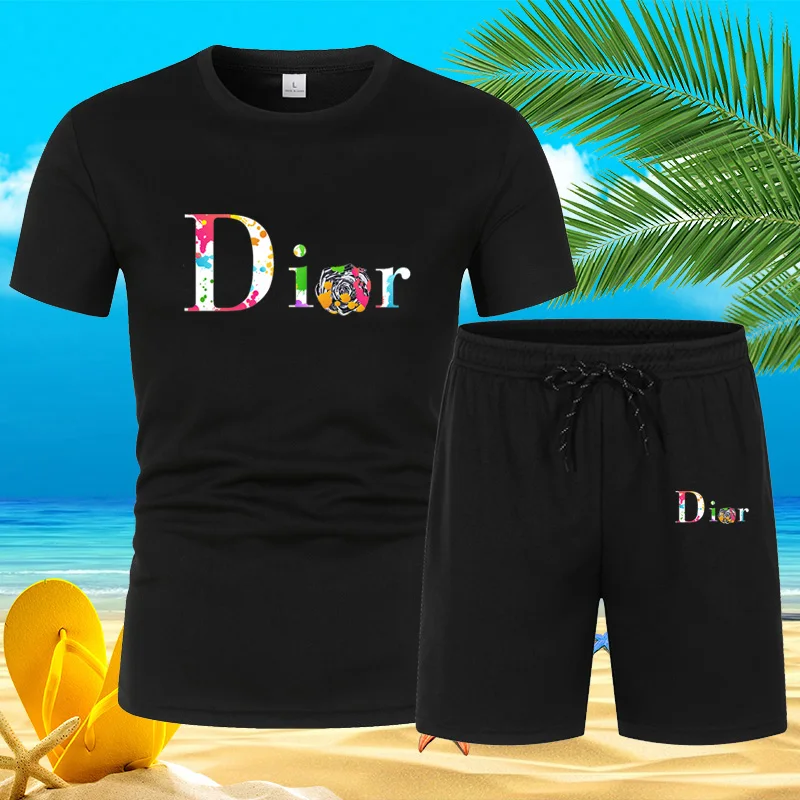 بدلة تيشيرت بأكمام قصيرة للرجال ، ملابس رياضية للر...