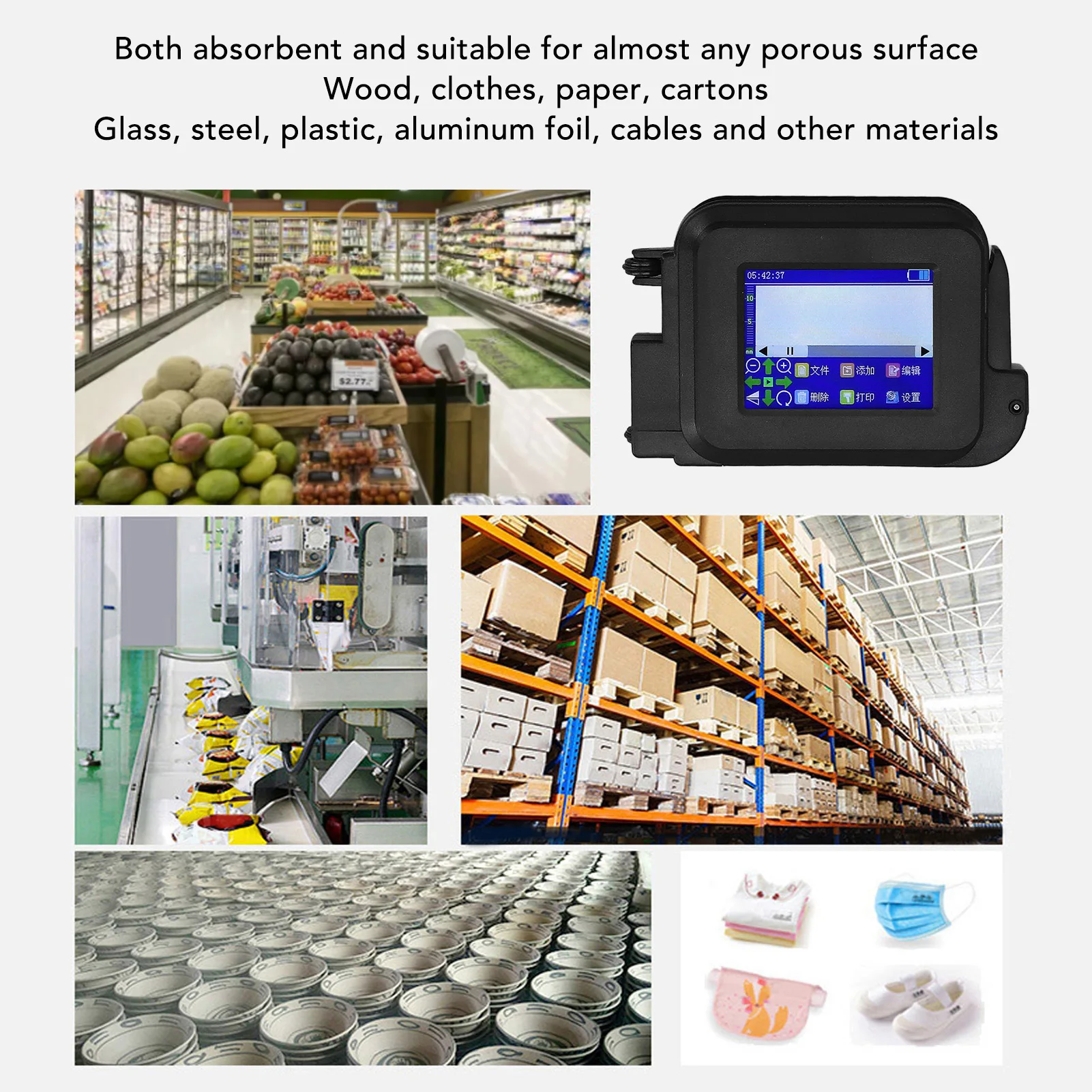 【New】Handheld Inkjet Printer Gun Portable Mini LED  for Label Production Date QR  Multi Language Mini Inkjet Printer