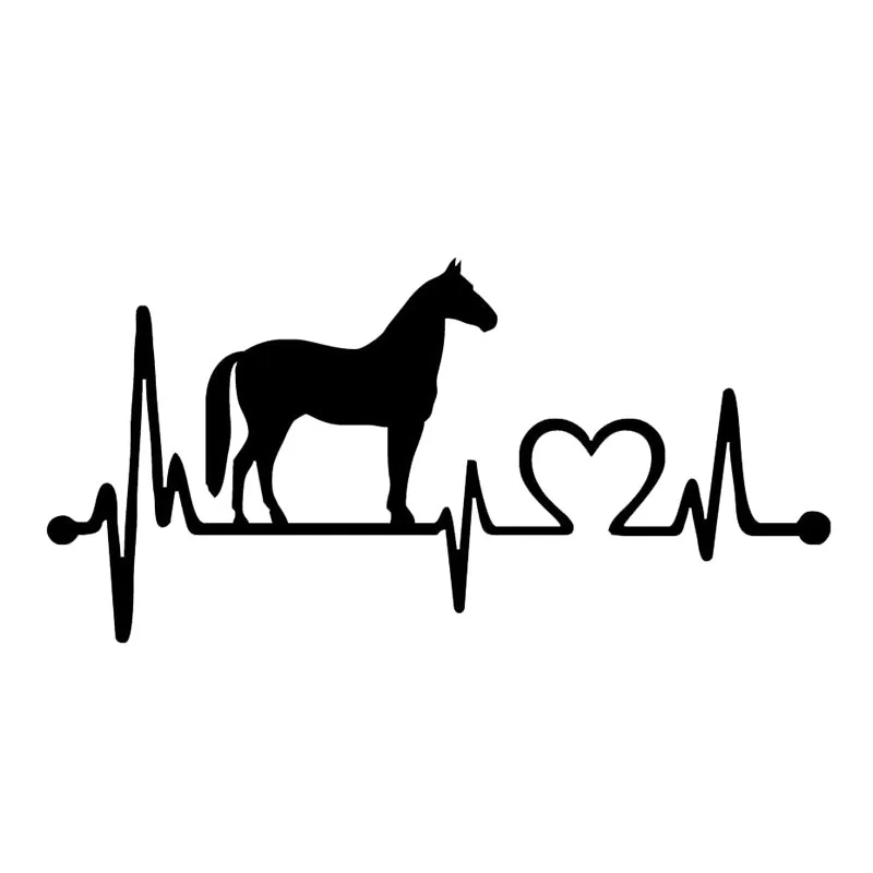 

Car Sticker Fashion Horse Heartbeat Decoration Car Sticker Animal Shape Car Decal Decoration PVC Cover Scratch, 20cm*10cm
