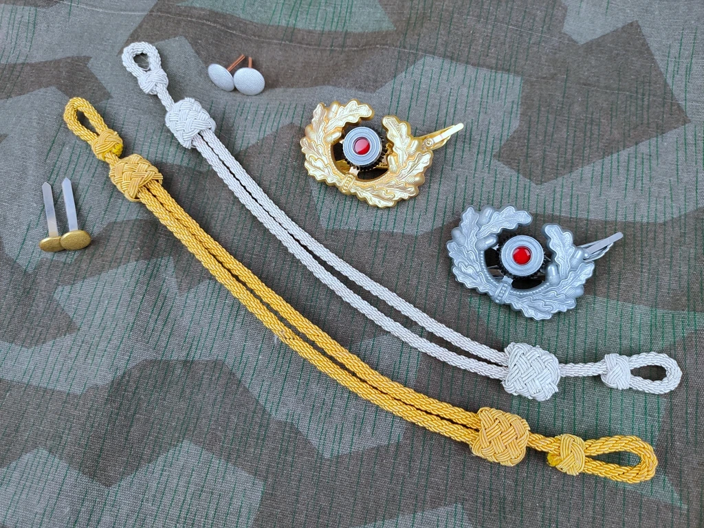 German Officer Cap Set Military Souvenirs WW2 Army Panzer Officer Visor Cap Wreath Cockade Metal Wire Chin Cord Strap