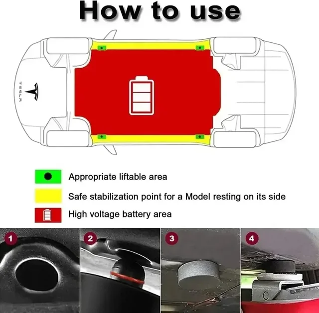 1PC-4Pcs Rubber Lifting Jack Pad Adapter Tool Chassis with Storage Case for Tesla Model 3 Model S Model X Car Accessories 4