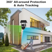 Caméra IP V380 à double objectif 4G SIM 8MP 4K, étanche, surveillance extérieure, moniteur de surveillance pour maison intelligente, vision nocturne, protection de sécurité CCTV, caméra de surveillance WiFi alimentée par batterie rechargeable, rotation horizontale et verticale à 355 degrés, rotation à 90 degrés 8
