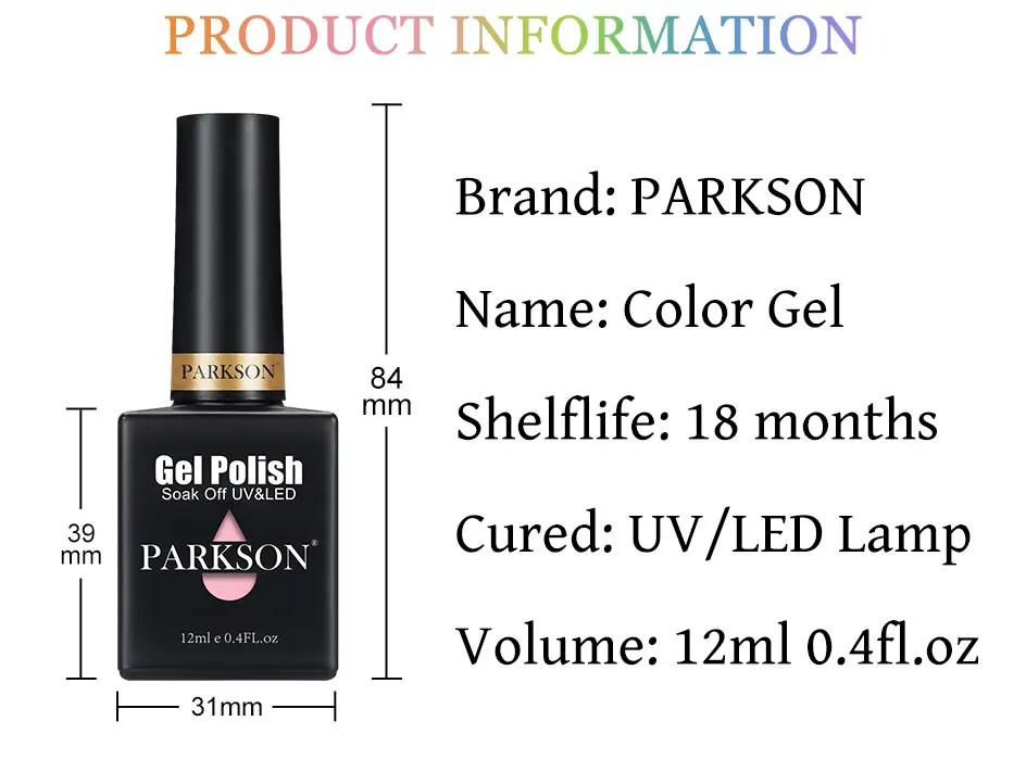 Description Picture 5 of itemParkson Nail Gel Polish Long Lasting Autumn Winter Color 12ML Semi Permanent Soak Off UV Gel Hybrid Varnish Nail Art Manicure