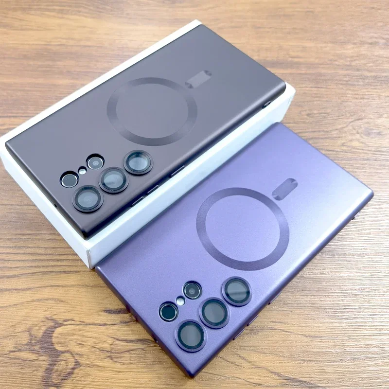 Matt TPU ümbris Samsung Galaxy S24 S23 S22 S21 Ultra Plus S 23 22 Magsafe Wireles laadimiskaamera kaitsekatted_voghion.com