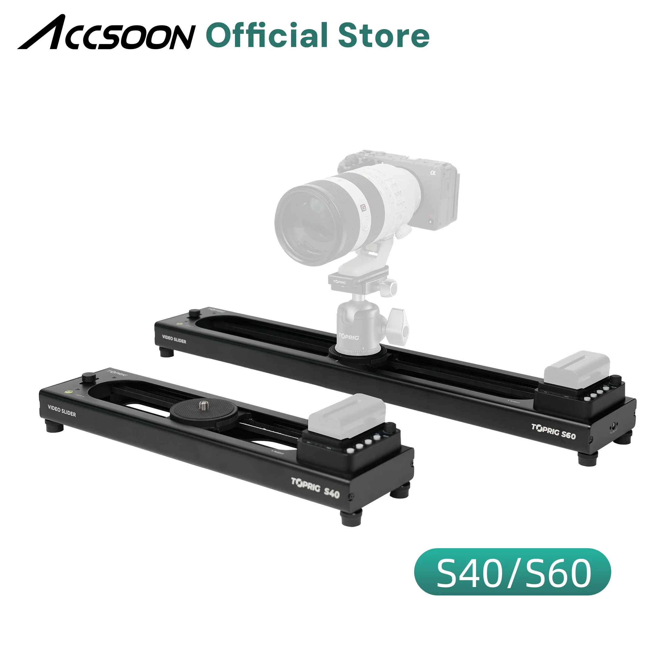 Camera Slider Accsoon S40/S60 Video Motor Track Automatic Stabilization Low Noise With APP Control for DSLR Portable Shooting