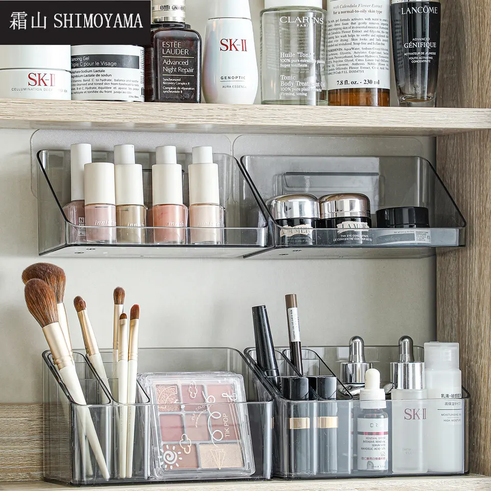 Grøn Ungkarl Happening SHIMOYAMA Makeup Organizer Box Wall-mounted Bathroom Mirror Cabinet Storage  Cosmetic Vanity Desktop Lipstick Brush Holder _ - AliExpress Mobile