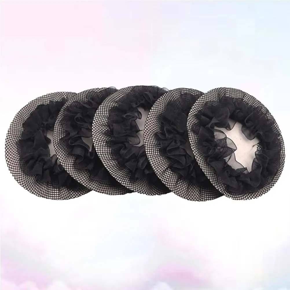 5Pcs Hair Bun Covers Professional Ballet Nets for Black Women Dancing Set Lightweight Breathable Reusable Longtime Use