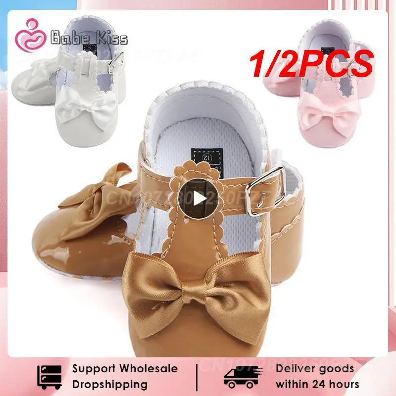 

1/2PCS Newborn Baby Shoes PU leather Buckle First Walkers Big Bow Summer Princess Shoes Party Wedding Baby Girl Shoes