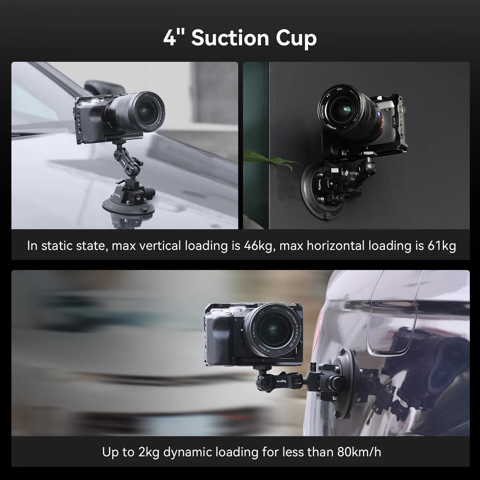 Smallrig Suction Cup Câmera Mount Suporte de Câmeras na Janela do Carro Pára-brisa para Sony Dlsr Tiro Veículo Vlogging 4122 4 - Image 2