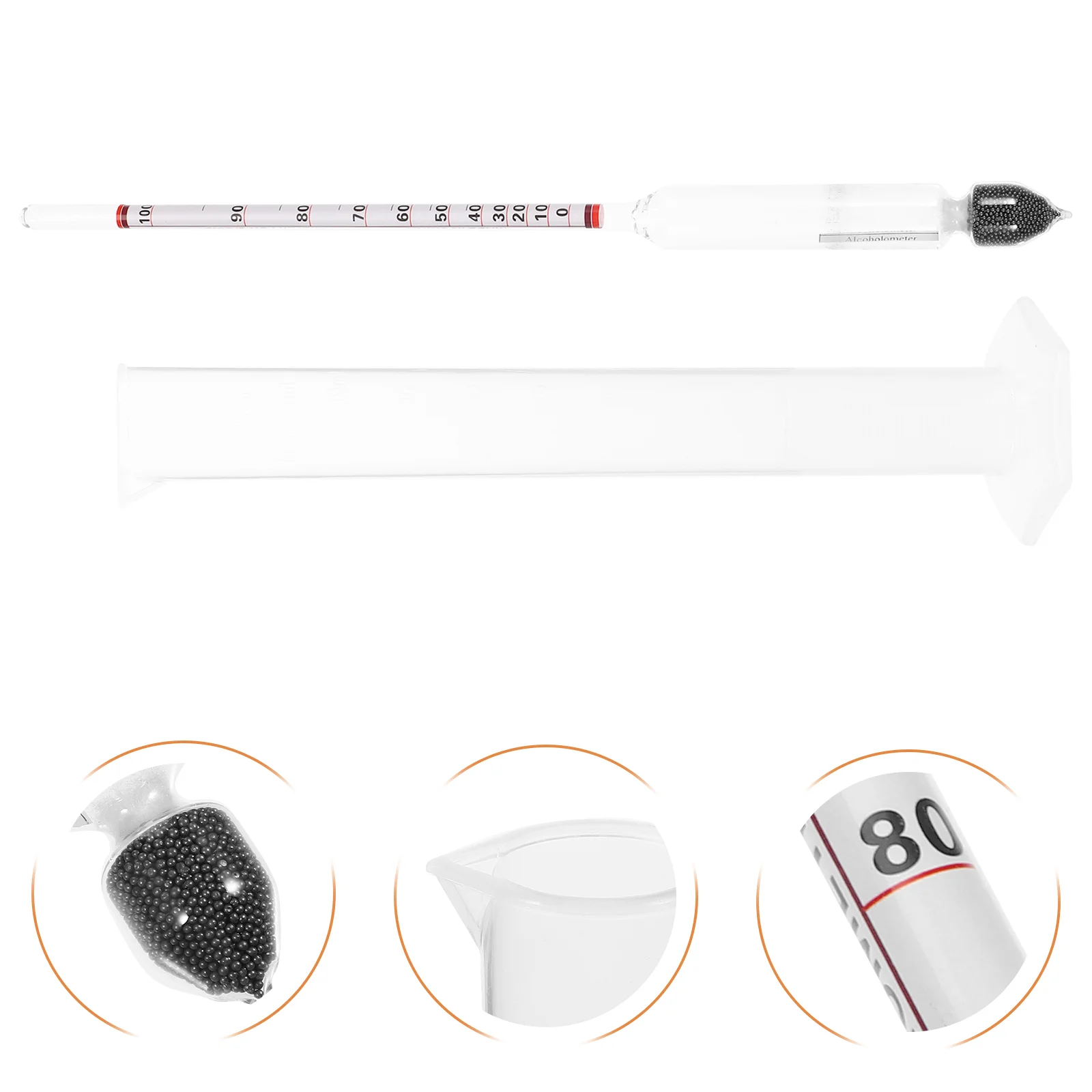 

Hydrometer Alcohol Density Specific Gravity Making Supplies and Equipment for Set Measuring Tools Tester