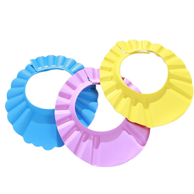 Baby Shower Soft Cap Adjustable Hair Wash Hat For Kids Ear Protection Safe Children Shampoo Bathing Shower Protect Head Cover hair wash hat shampoo shower cap baby hat