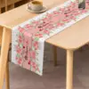 Happy Mother's Day Rose Flower Linen Table Runner Party Decor I Love Mom Kitchen Dining Table Runner Mother's Day Decorations 2