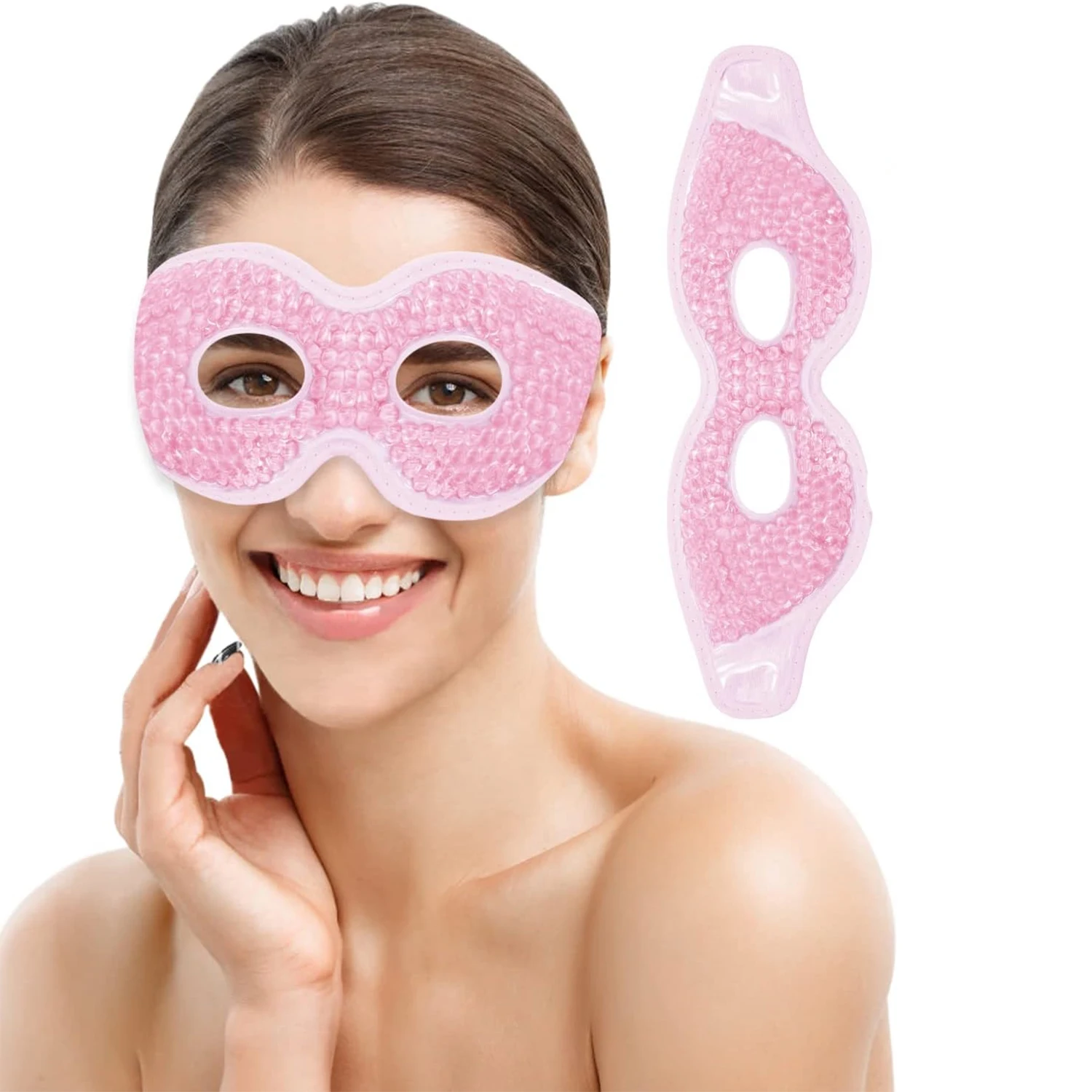 Gel Bead Cooling Eye Mask with Eye Hole - Reusable Hot & Cold Compress Therapy, Ideal Relaxation Gift