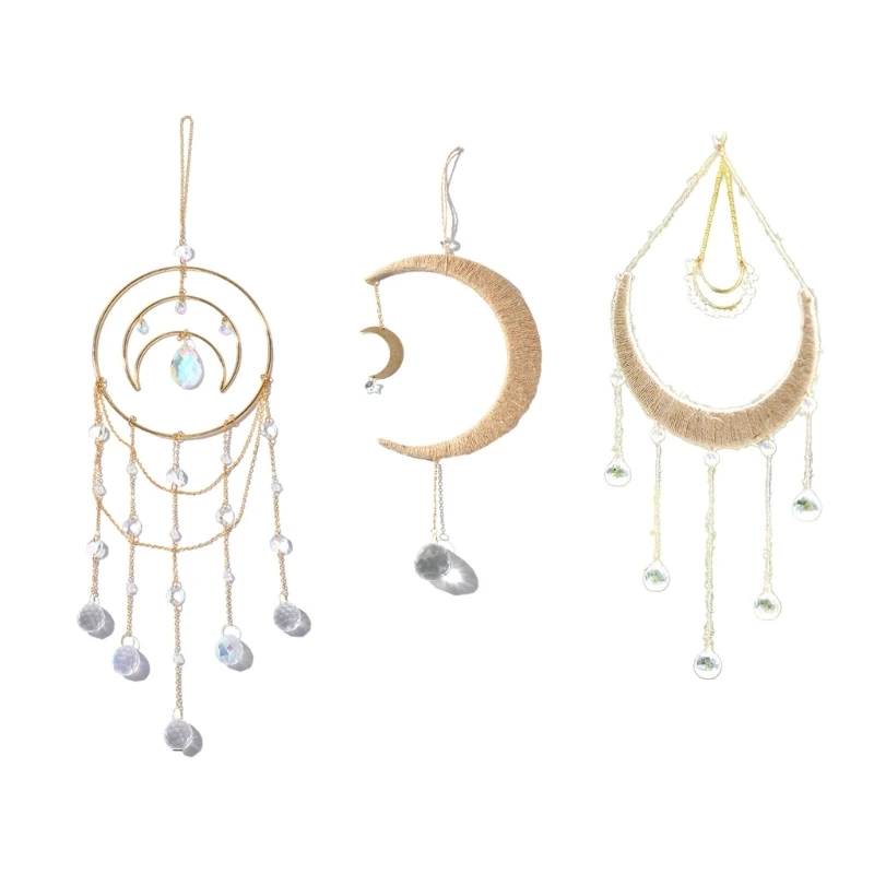 

Домашний декор, подвеска с колокольчиками, хрустальный шар, лунный настенный декор, колокольчики F0T4