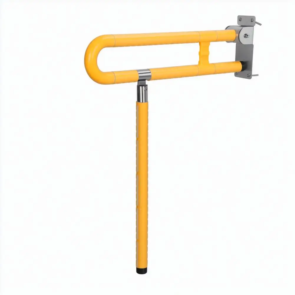 24.4 Inch Handicap Grab Bars, Foldable Toilet Grab, Foldable Toilet Grab Bar With Particle Texture, Flip-Up Safety Rail