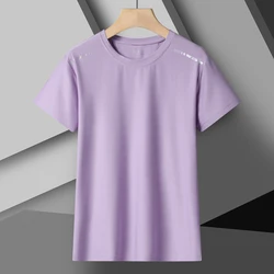 Women's Reflective High-Elastic Breathable Quick-Dry Summer Sports T-Shirt - XXXL(70 kg-80 kg) (Purple)