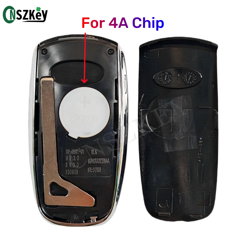Chave remota inteligente CNSZKEY, 4 botões, 434Mhz, ID47, Chip 4A