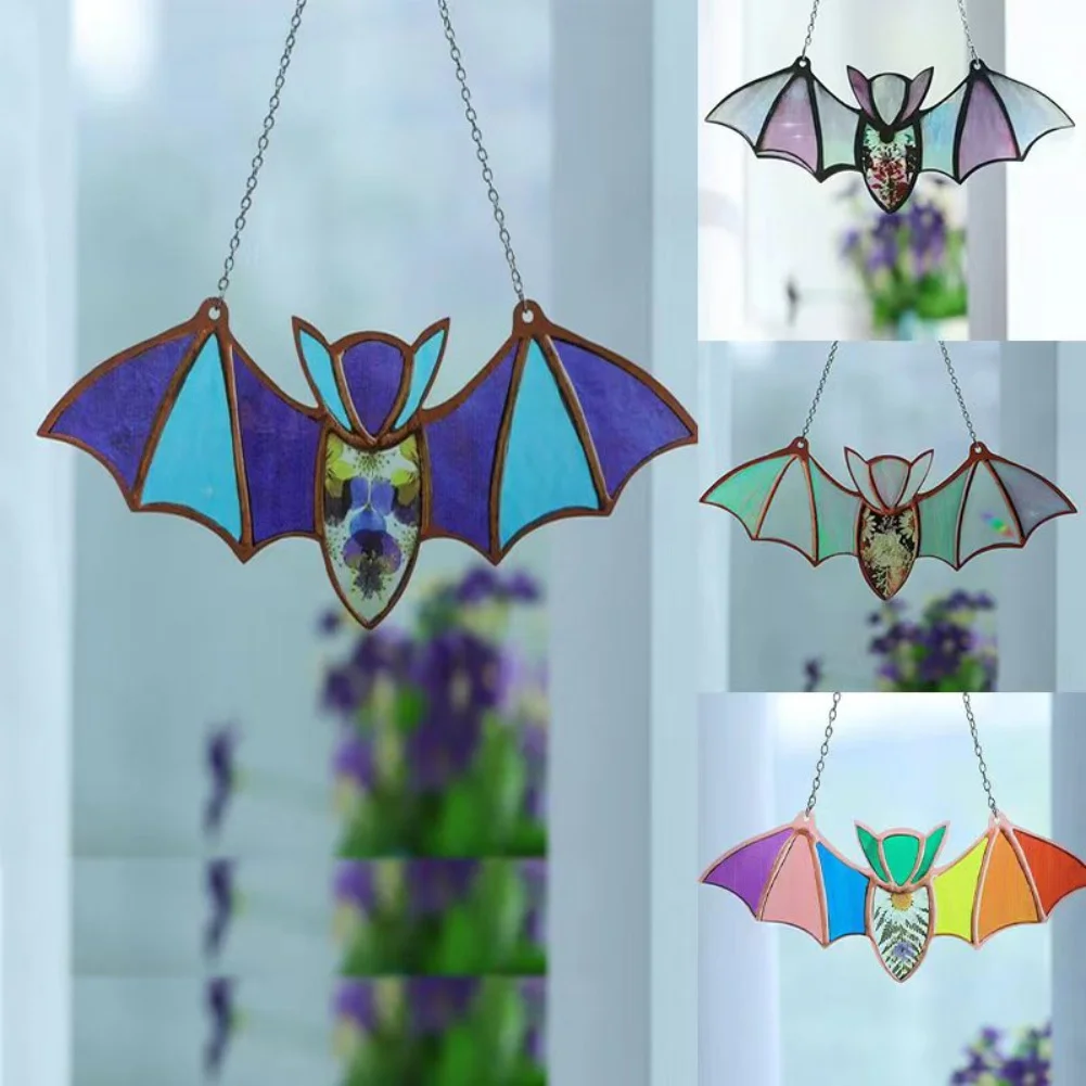 Suncatcher Hanging Colored Acrylic Bat Catcher Pendants Wind Chimes Window Car Art Pendant Home Decor
