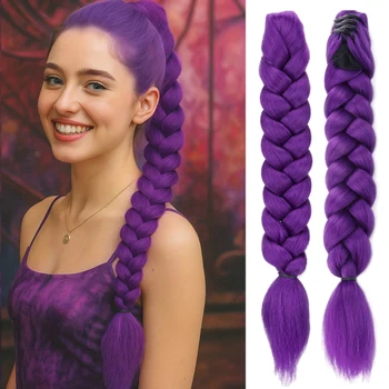 Estensione coda di cavallo stile clip da donna con clip per artiglio - Treccia istantaneamente soffice, coda con clip per capelli lisci, adatta per feste
