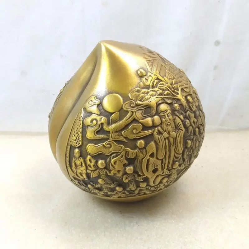 

Antique Bronze Collection Brass Longevity Peach Eight Immortals Birthday Peach Decoration Living Room Home Decorations Gifts Des