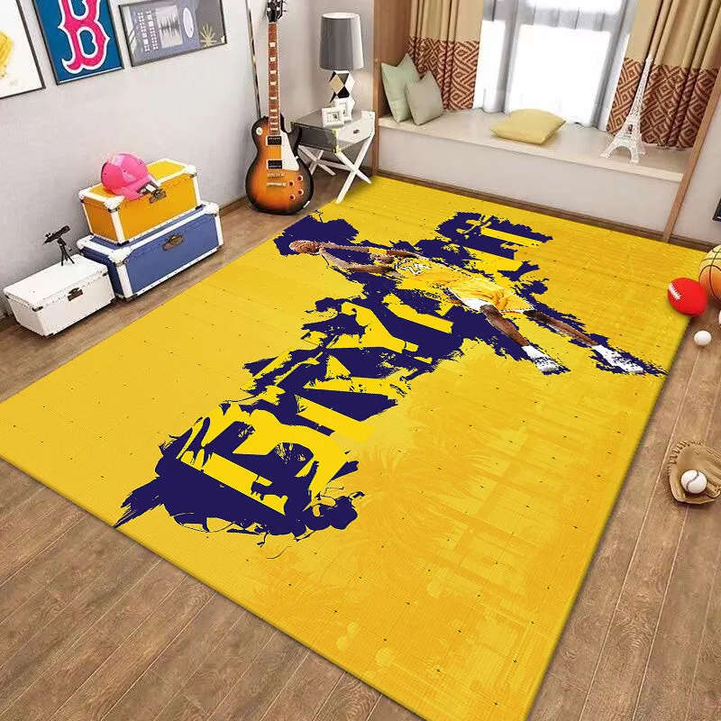 VIKAMA 1PC Basketball Star Crystal Velvet Carpet Dirt Resistant Bedroom Living Room Sofa Coffee Table Non-Slip Pad Home Decor