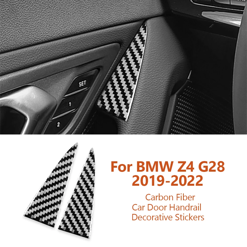 

For BMW Z4 G28 G29 2019-2022 Car-Styling Carbon Fiber Car Door Armrest Handrail Decorative Stickers Interior Auto Accessoriess