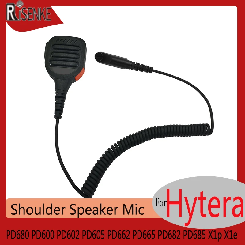 RISENKE-Walkie Talkie,portable microphone,shoulder speaker,for HYT pd680,pd600,pd602, pd605,pd662, pd665, pd682, pd685, x1p, X1E 5pcs vhf 156 174mhz sma male antenna for hyt hytera x1p x1e pd600 pd660 pd680 pd685 pd665 pd605 pd682 pd662 pd606 pd686 radio