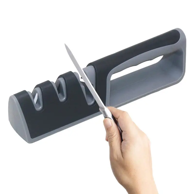 

Household knife Scissor sharpener multi use kitchen three stage Knives Sharpening tool Handheld tungsten steel ceramic sharpener