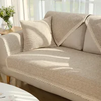 Four Seasons Universal Sofa Cover Cotton and Linen Couch Cover Anti-Pet Scratching Couch Protector Mat for Living Room Carpets 1