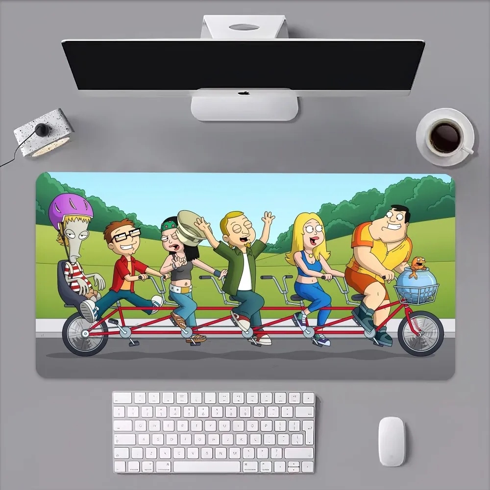 Cartoon A-American Dad Cool Mouse Pad Computer Laptop Gaming Office Wrist Guard Non Slip Keyboard Pad 2