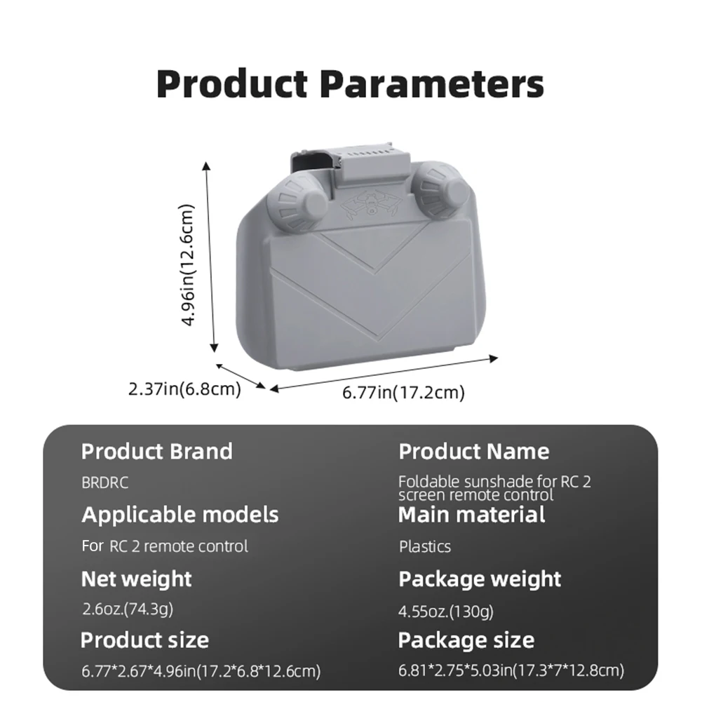 Pare-soleil pliable pour télécommande DJI RC 2 - Protection d'écran anti-éblouissement