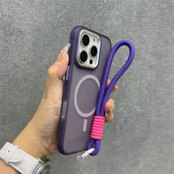 Premium Slim Tire Pattern Shockproof Wrist Strap Phone Case Cover - iPhone 12 Pro (Purple GS)