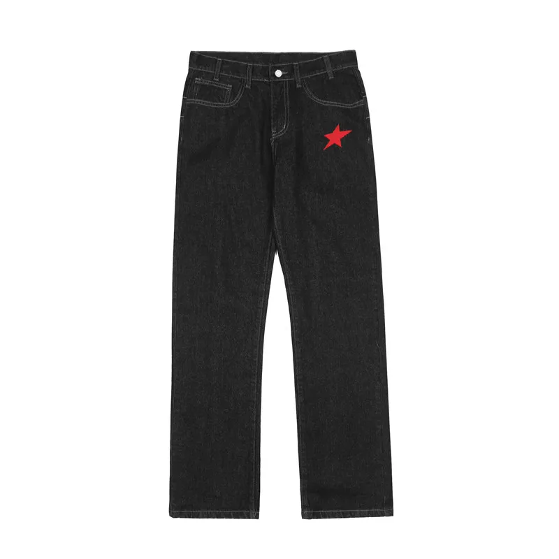 2024 Star Letter Embroidery Y2K Streetwear Baggy Jeans Pants For Men Clothes Straight Luxury Cotton Long Trousers Pantalon Homme 4