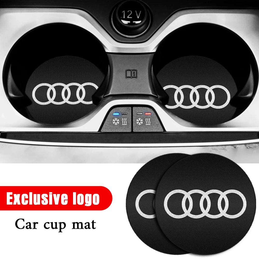 1/2Pcs Car Water Cup Holder Mat Sottobicchiere Antiscivolo Accessori Interni Auto Per Audi Sline Tt A1 A2 A3 A4 A5 A8 8P B6 B7 B8 Q3 Q5