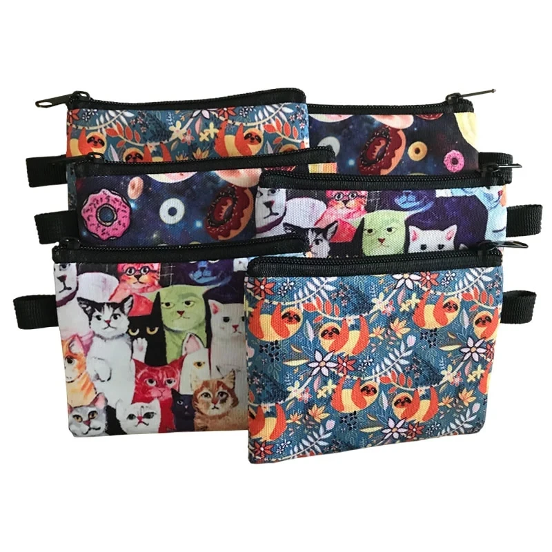 Cute Animal  Persian Cat Print Coin Purse Women Pet Pattern ID Credit Card Earphones Coin Bags Zipper Pouch Money Storage Bag