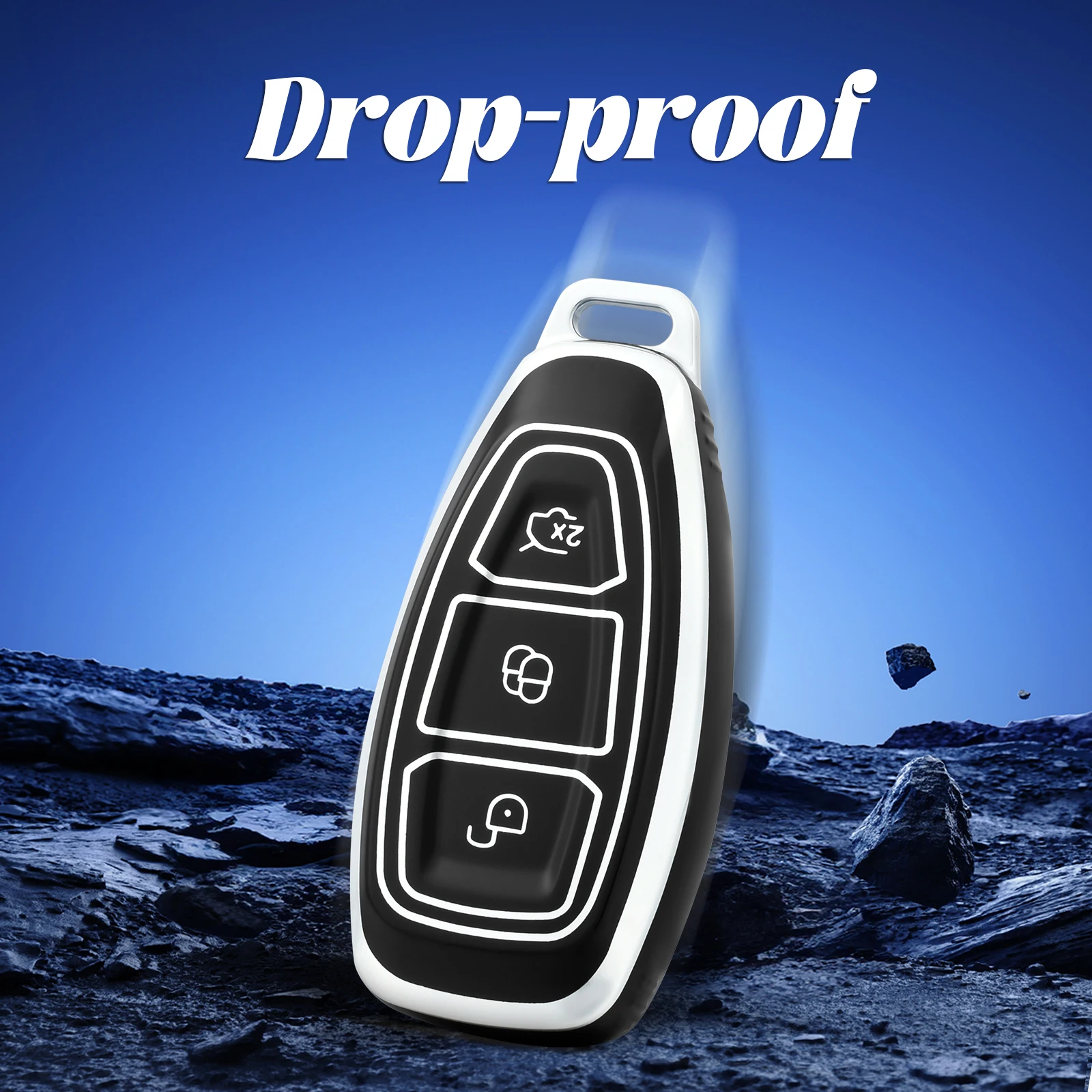 Key Case 3 Buttons Car Key Case for Ford C-Max Mondeo Kuga Fiesta Titanium Ford Focus 3 4 ST MK3 MK4 Key Fob Cover Case Bag